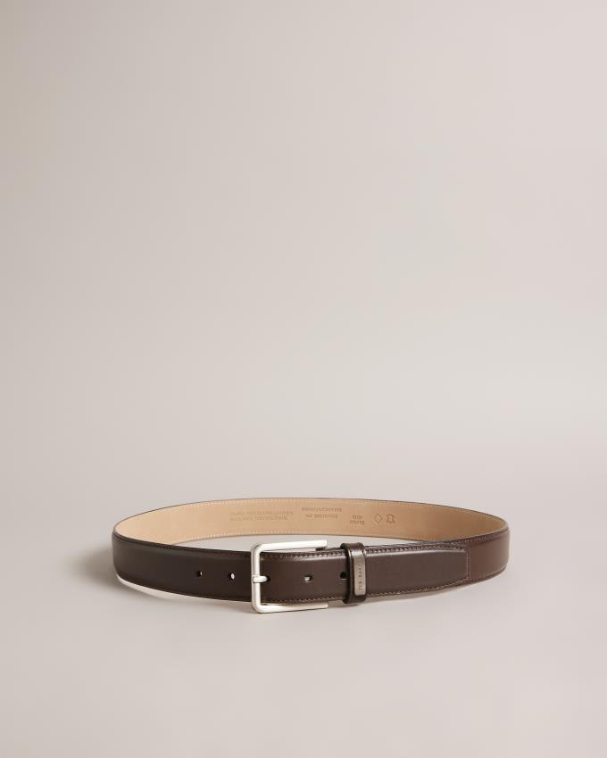 Ceinture Ted Baker Leather With Branded Keeper Marron Chocolat Homme | OKV-06922575